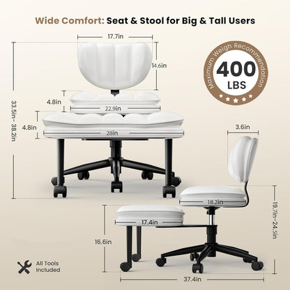Ergonomic Cross Legged Chair Teddy Fur