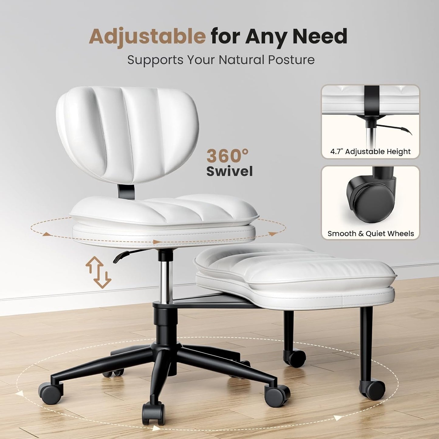 Ergonomic Cross Legged Chair Teddy Fur