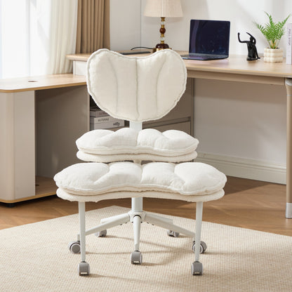 Ergonomic Cross Legged Chair Teddy Fur